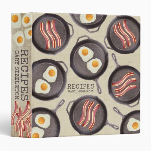 Bacon eggs breakfast cooking cookbook recipe 3 ring binder