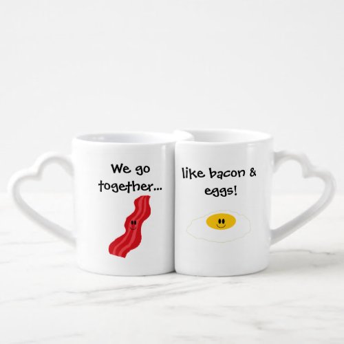 Bacon  Eggs Personalized Nesting Mugs