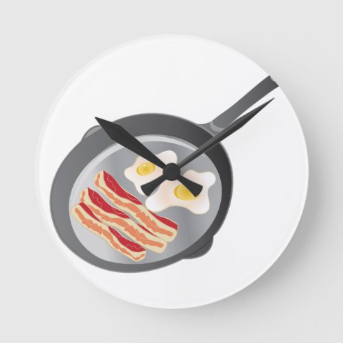 Bacon  Eggs Round Clock