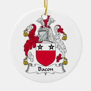 Bacon Family Crest Ceramic Ornament