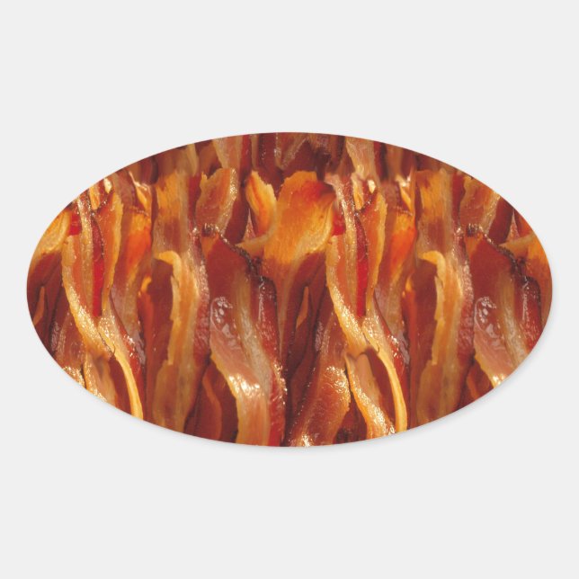 Bacon Field Yummy Pattern Decor Oval Sticker (Front)