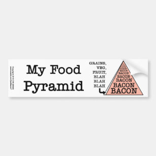 Bacon Food Pyramid Bumper Sticker