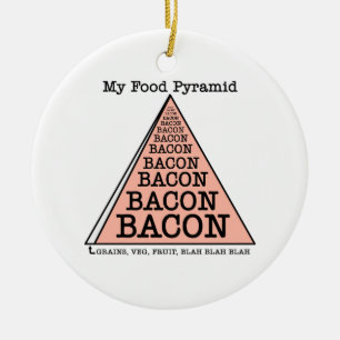 Bacon Food Pyramid Ceramic Ornament