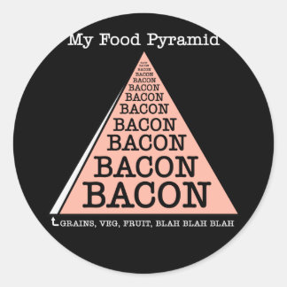 Bacon Food Pyramid Classic Round Sticker