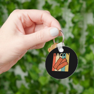 Bacon Gifts Vintage Bacon Funny Bacon Lover Keychain