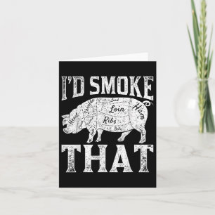 Bacon Grilling Bbq Chef Funny Smoked Meat Smoking Card