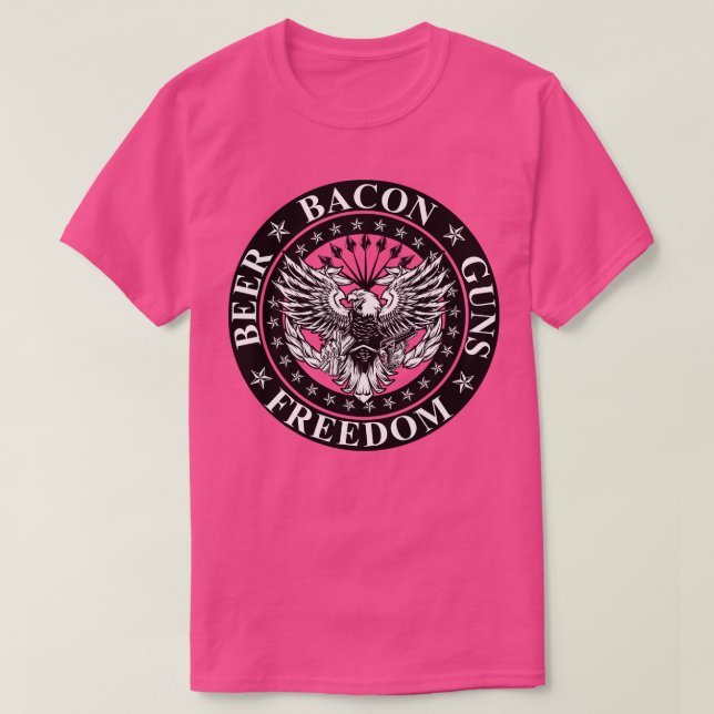 BACON GUNS BEER FREEDOM 1 T-Shirt (Design Front)