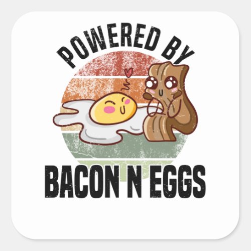 Bacon Ham Diet Breakfast Bacon Fan Fried Egg Square Sticker