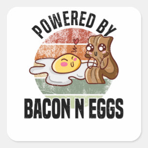 Bacon Ham Diet Breakfast Bacon Fan Fried Egg Square Sticker