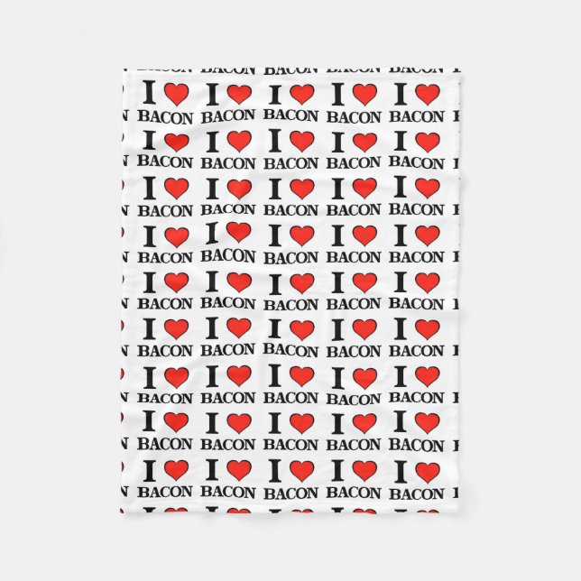 Bacon Heart Fleece Blanket (Front)