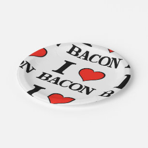 Bacon Heart Paper Plates