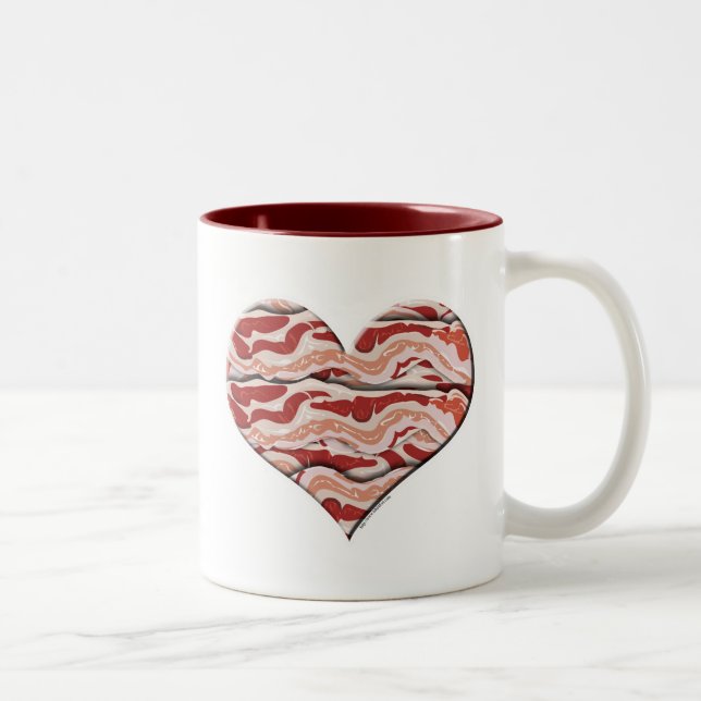 Bacon Hearted Two-Tone Coffee Mug (Right)