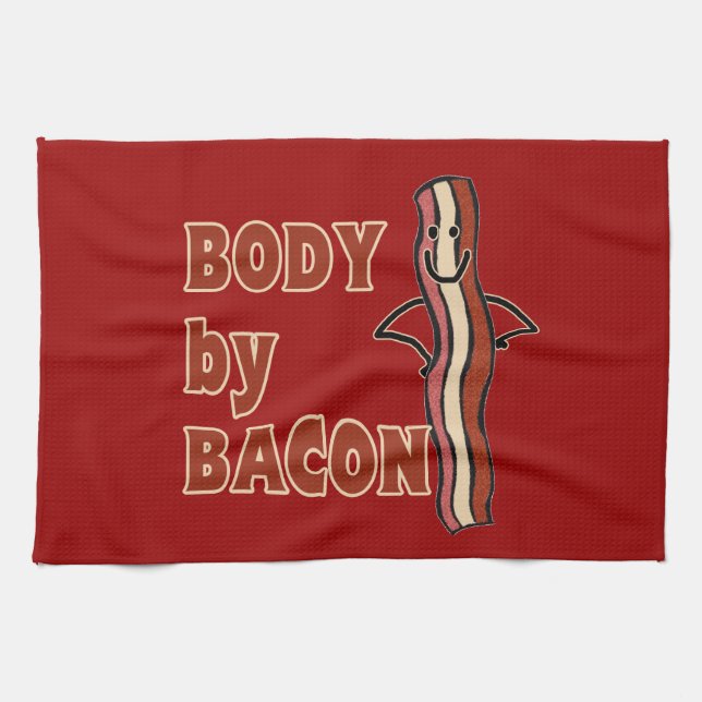 BACON Humor Body By Bacon Kitchen Towel (Horizontal)