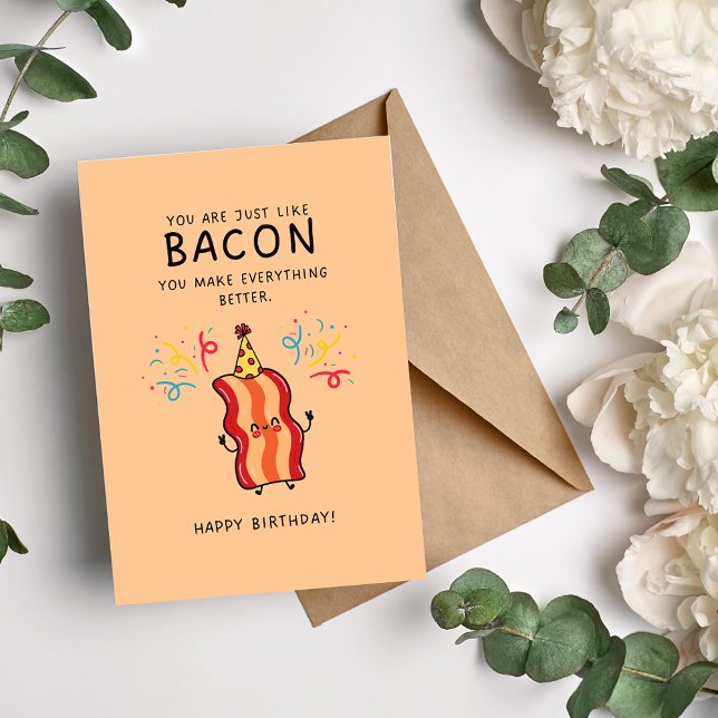 Bacon Humorous Birthday Card (Creator Uploaded)