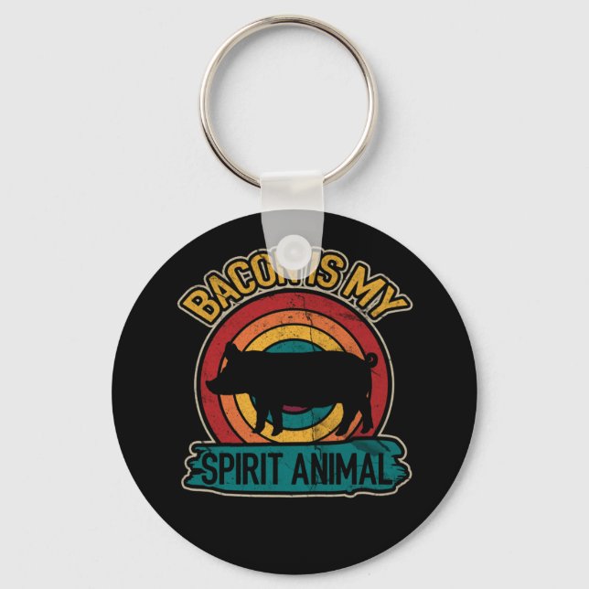 Bacon Is My Spirit Animal Bacon Lover Grilling Keychain (Front)