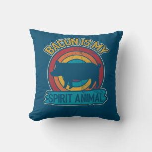 Bacon Is My Spirit Animal Bacon Lover Grilling Throw Pillow