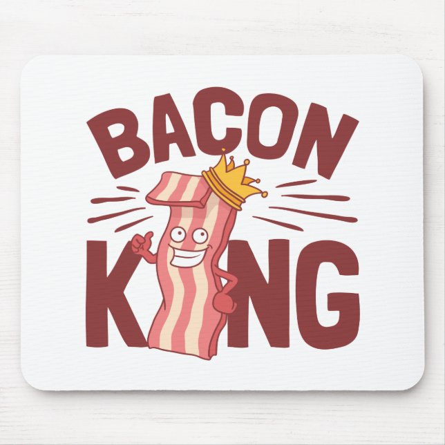 Bacon King Meat Lover Gifts for Men Boy Mouse Pad (Front)