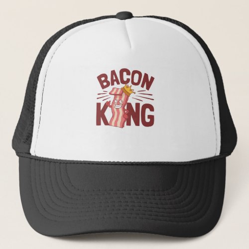 Bacon King Meat Lover Gifts for Men Boy Trucker Hat