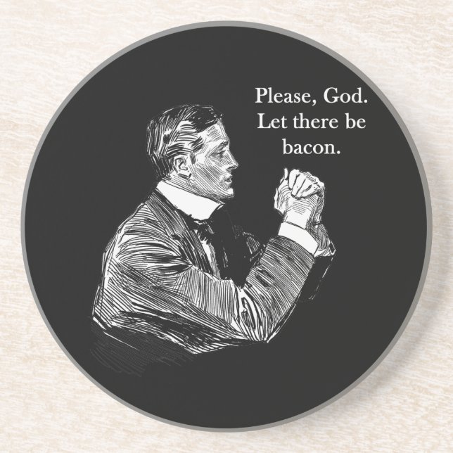 Bacon Let There Be Sandstone Coaster (Front)