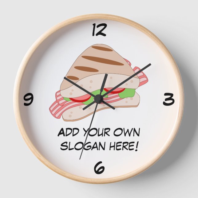 Bacon Lettuce Tomato Sandwich - Snack Time Wall Clock (Front)