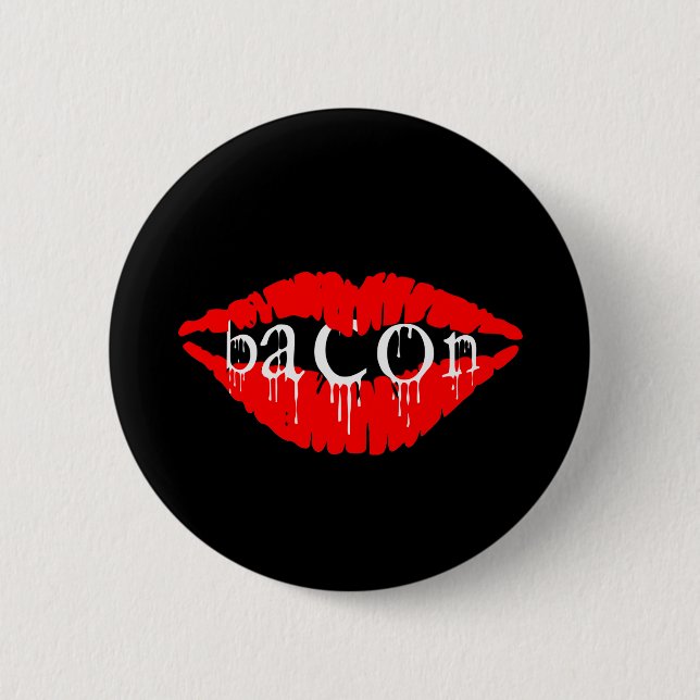 Bacon Lips Pinback Button (Front)