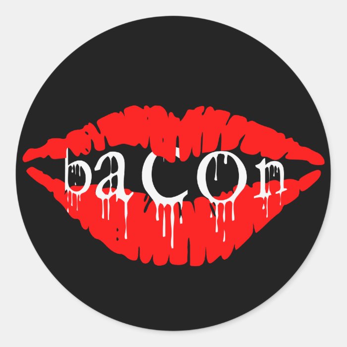 Bacon Lips Round Sticker