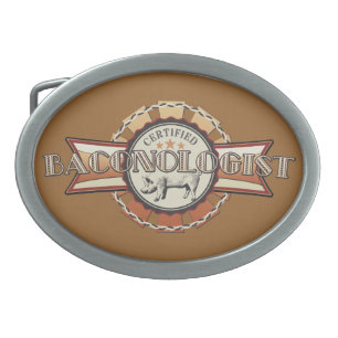 Bacon LOVE certified Baconologist Oval Belt Buckle