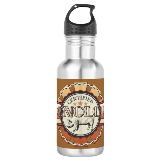 Bacon LOVE certified Baconologist Water Bottle (Front)