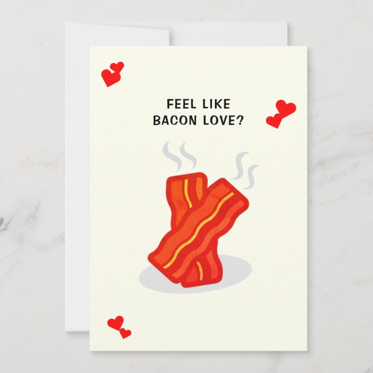 Bacon Love Funny Whimsy Valentine's Day Holiday Card | Zazzle