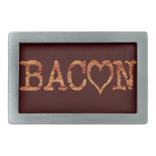 Bacon LOVE Rectangular Belt Buckle