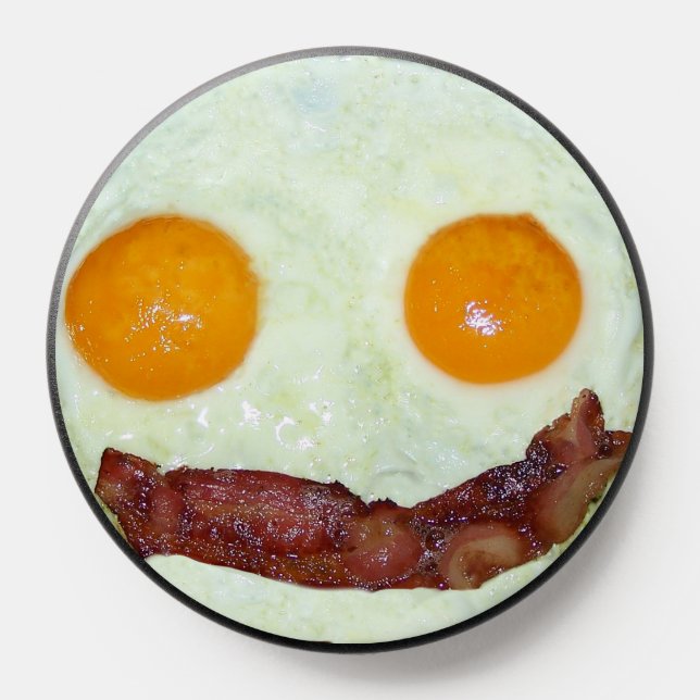 Bacon Lover Breakfast Eggs Food Smile Face PopSocket (Popsocket)