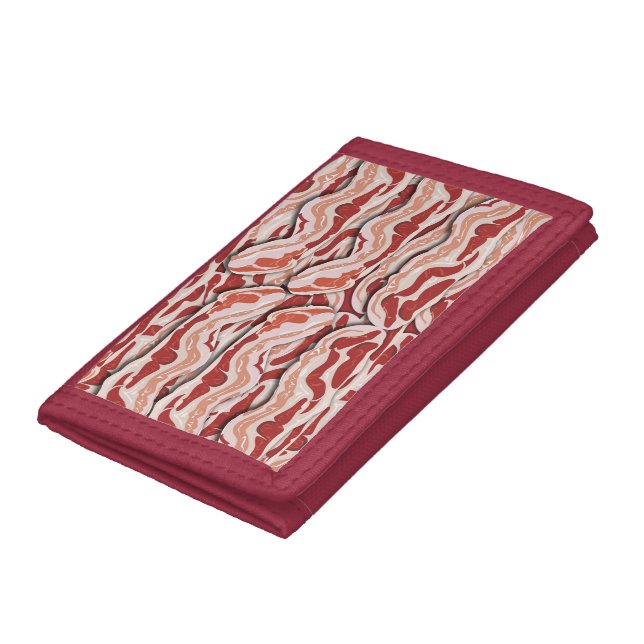 Bacon Lover Fun Epic Illustrated Pattern Design Tri-fold Wallet (Bottom)