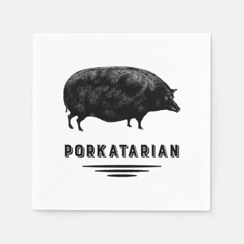Bacon Lover _ Porkatarian _ Antique Pig Paper Napkins