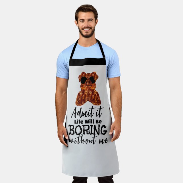 Bacon Lover's Apron - Funny Chef Gift for Men (Worn)