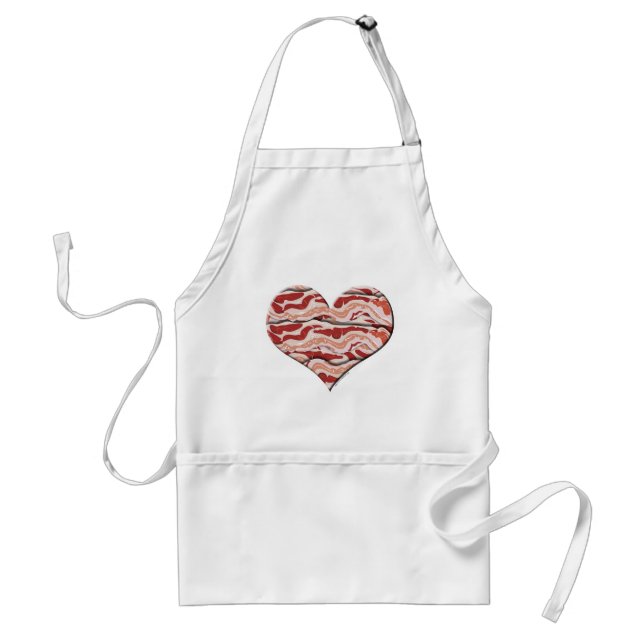 Bacon Lovers Heart Adult Apron (Front)