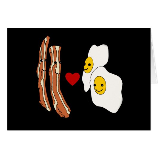 Bacon Loves Eggs Funny Bacon Design Cards (Front Horizontal)