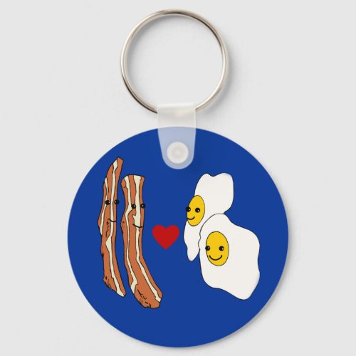 Bacon Loves Eggs Funny Bacon Design Keychain