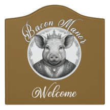Bacon Manor Sign for Door or Wall