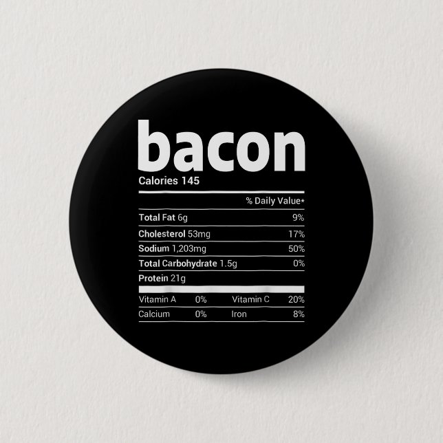 bacon Nutrition Facts Family Matching Christmas Co Button (Front)