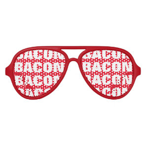Bacon obsession party shades Funny red sunglasses