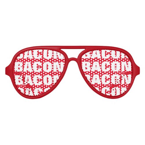 Bacon obsession party shades Funny red sunglasses