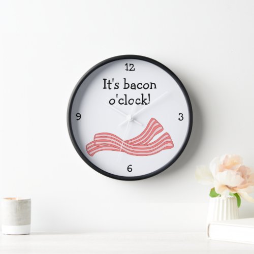 Bacon OClock fun food graphic Wall Clock