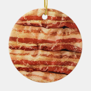 bacon ornament-round ceramic ornament