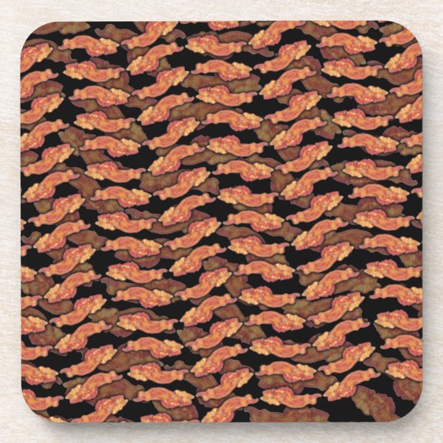 Bacon Pattern Drink Coaster (Front)