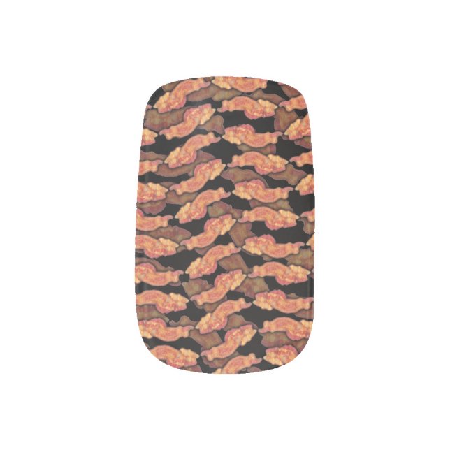 Bacon Pattern Minx Nail Art (Left Thumb)