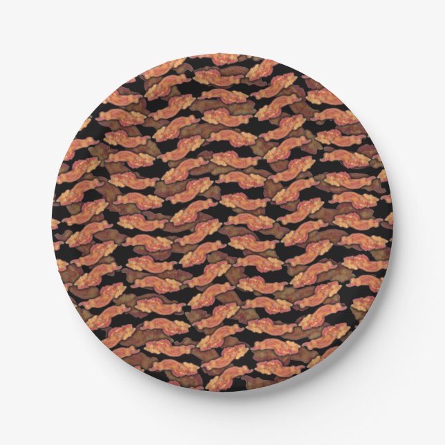 Bacon Pattern Paper Plates (Front)