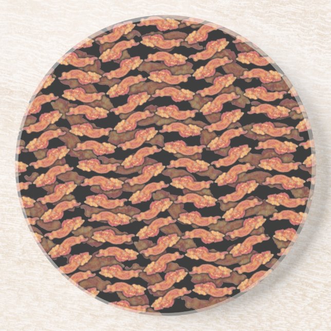 Bacon Pattern Sandstone Coaster (Front)