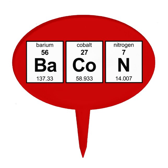 BaCoN Periodic Table Cake Topper (Front)