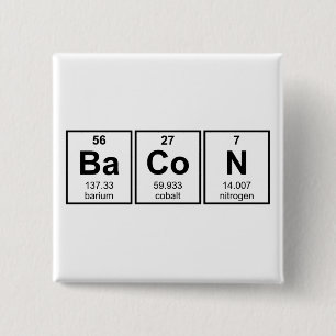 Bacon Periodic Table Element Symbols Pinback Button