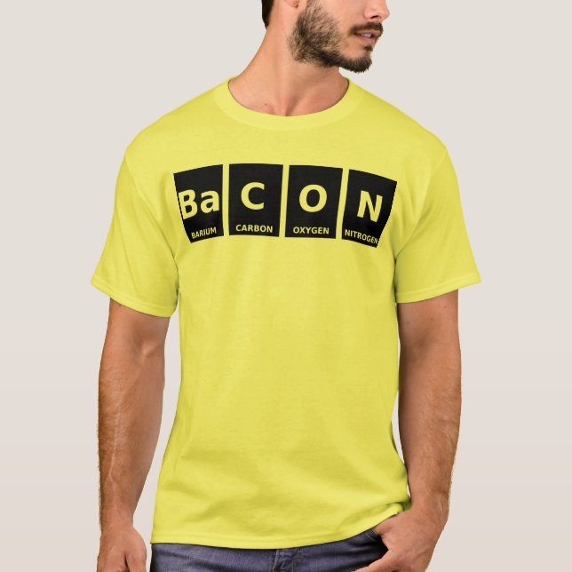 Bacon Periodic Table Funny Shirt (Front)